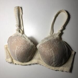 #3437-2 Le Mystere Women's Bra Lace Soft Cups Balconette Bra Size 36D